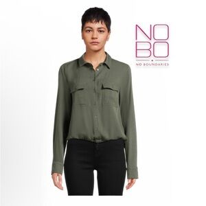 ⤵️🆕 No Boundaries Juniors Bungee Hem Utility Shirt